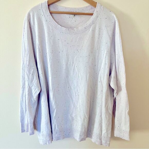 Talbots Sweaters - Talbots Woman Scoop Neck Long Sleeve Speckled Lavender Purple Sweater 3X